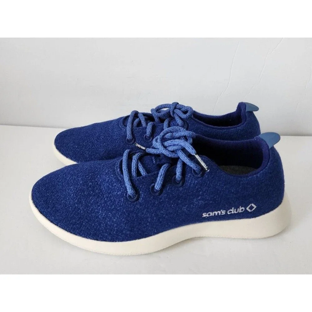 ALLBIRDS Mens WOOL RUNNERS Size 9 BLUE Embroidered Shoes NWOB
